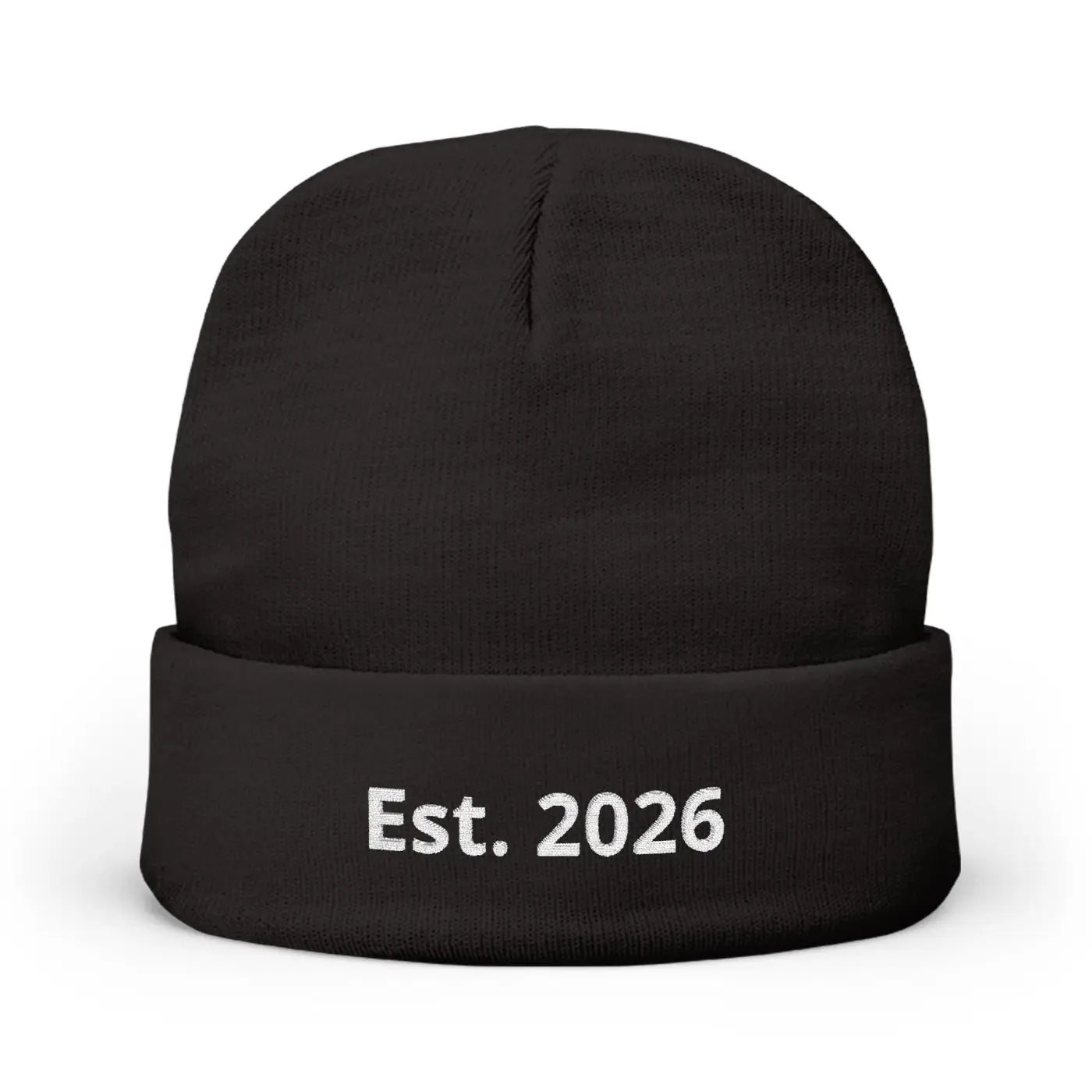 Personalized Knit Beanie Embroidered Est 2026 - Soft Cotton-Acrylic Blend - DipaliZ