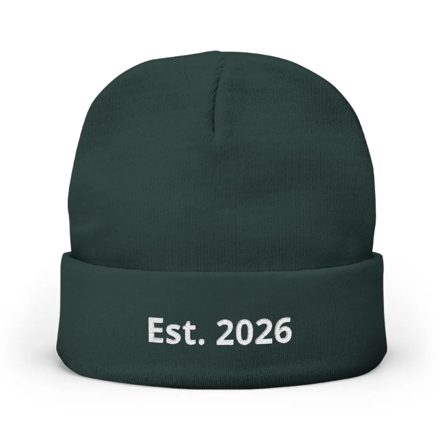 Personalized Knit Beanie Embroidered Est 2026 - Soft Cotton-Acrylic Blend - DipaliZ