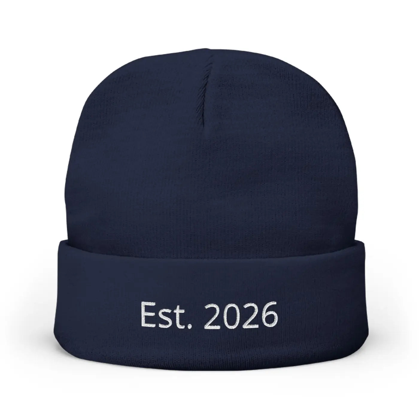 Personalized Knit Beanie Embroidered Est 2026 - Soft Cotton-Acrylic Blend - DipaliZ