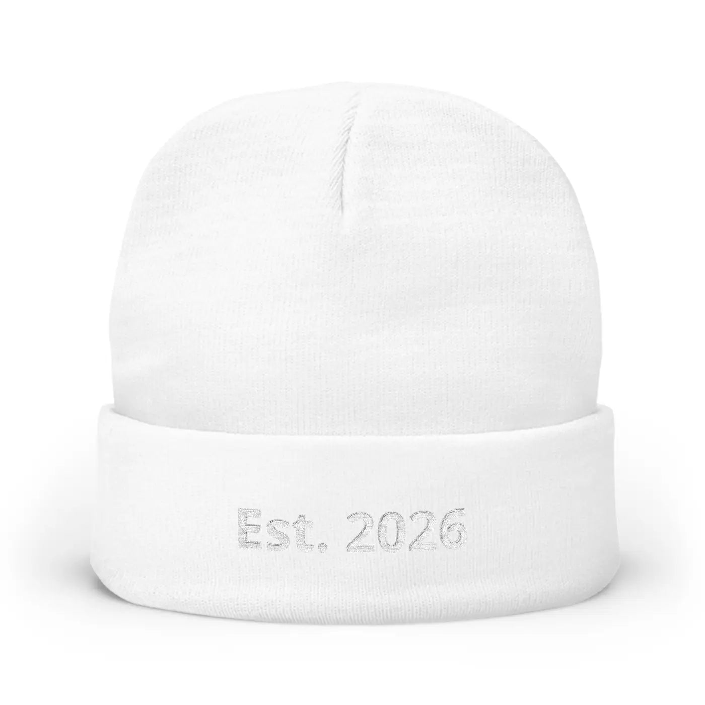Personalized Knit Beanie Embroidered Est 2026 - Soft Cotton-Acrylic Blend - DipaliZ