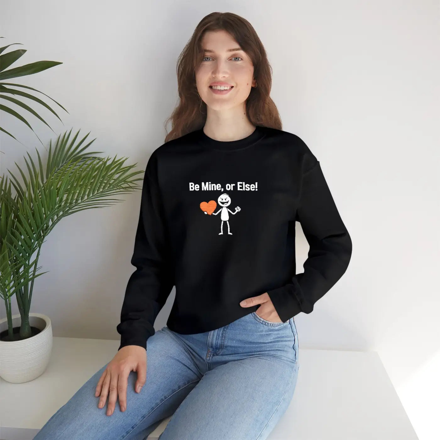 Valentine Skeleton Sweatshirt - Heart Embroidered Design - DipaliZ