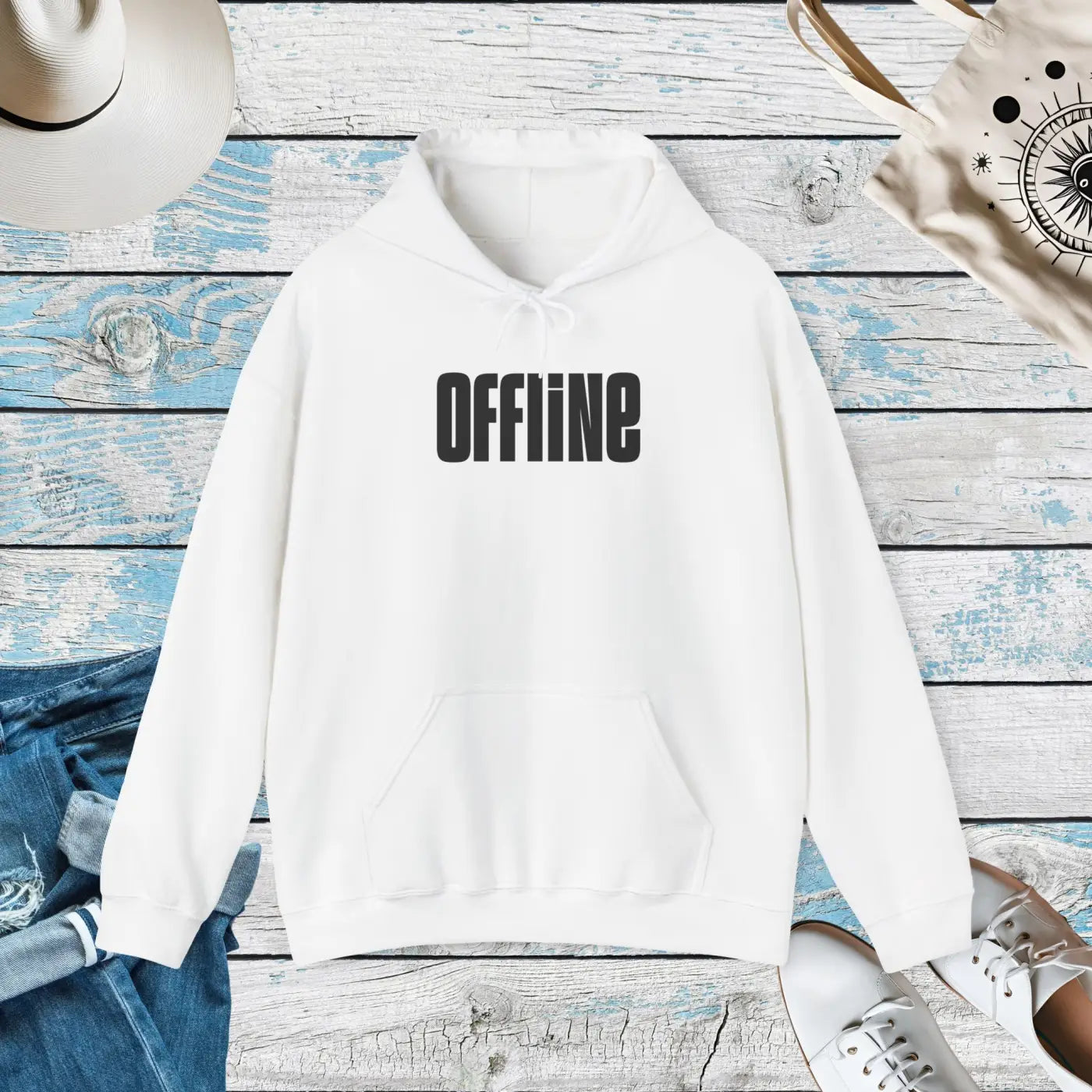 Minimalist Offline Hoodie - Digital Detox Pullover - DipaliZ
