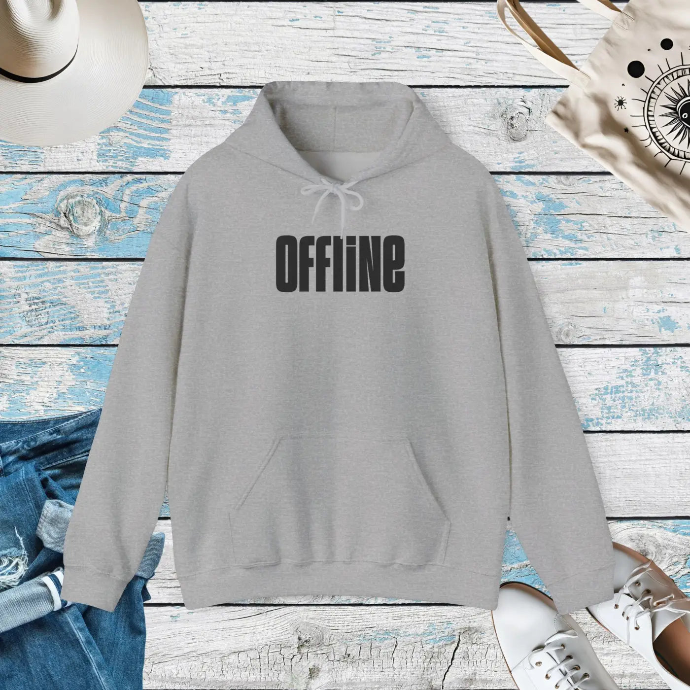 Minimalist Offline Hoodie - Digital Detox Pullover - DipaliZ