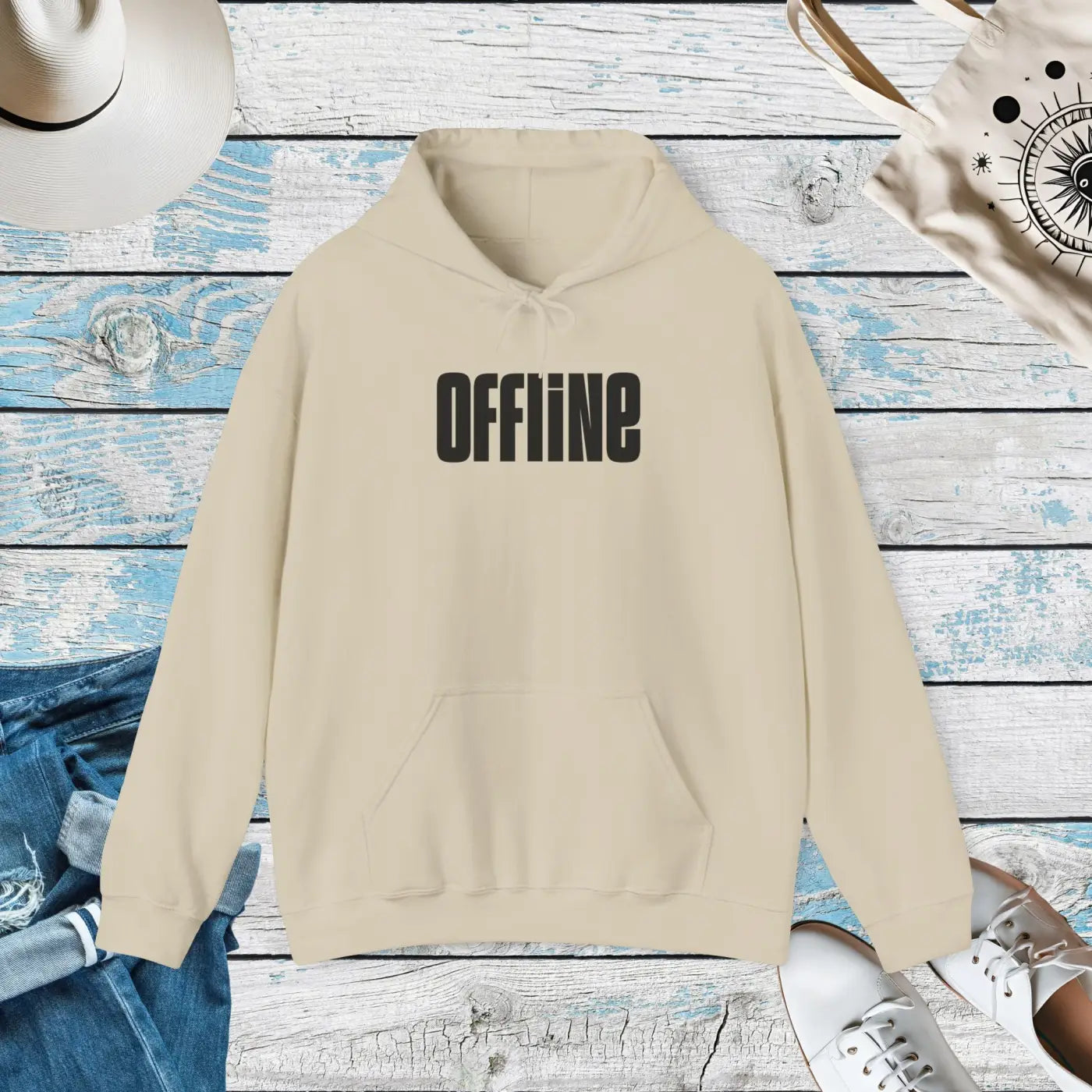 Minimalist Offline Hoodie - Digital Detox Pullover - DipaliZ