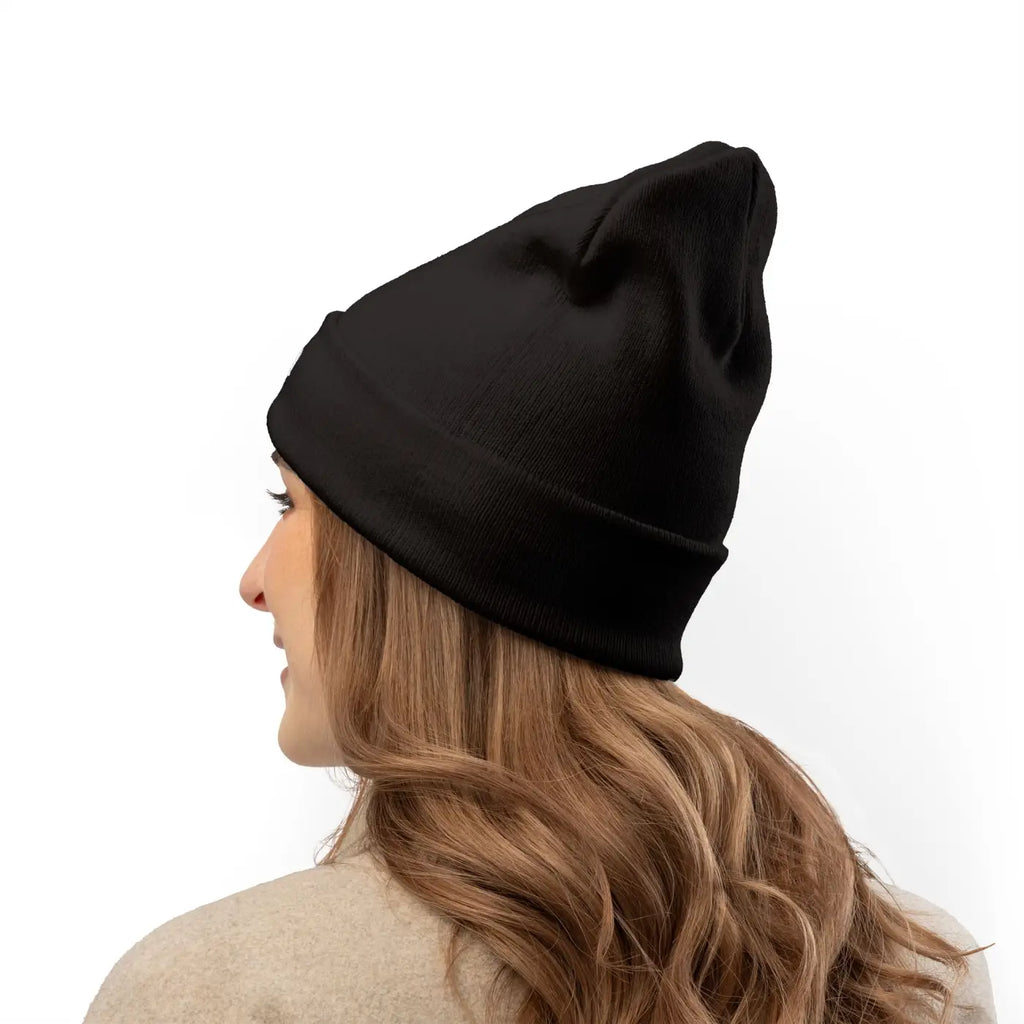 Gothic Script Knit Hat - Embroidered Personalized Beanie - DipaliZ