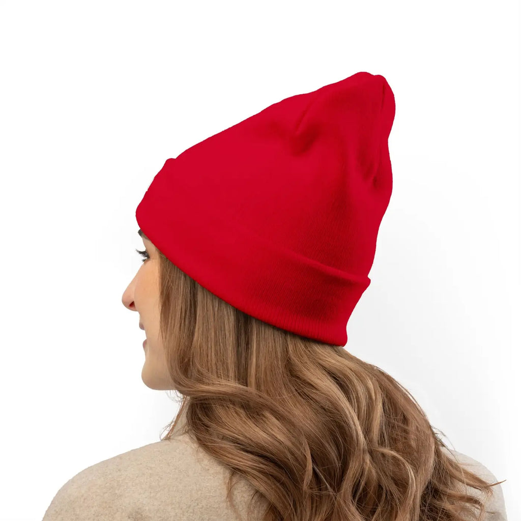 Gothic Script Knit Hat - Embroidered Personalized Beanie - DipaliZ