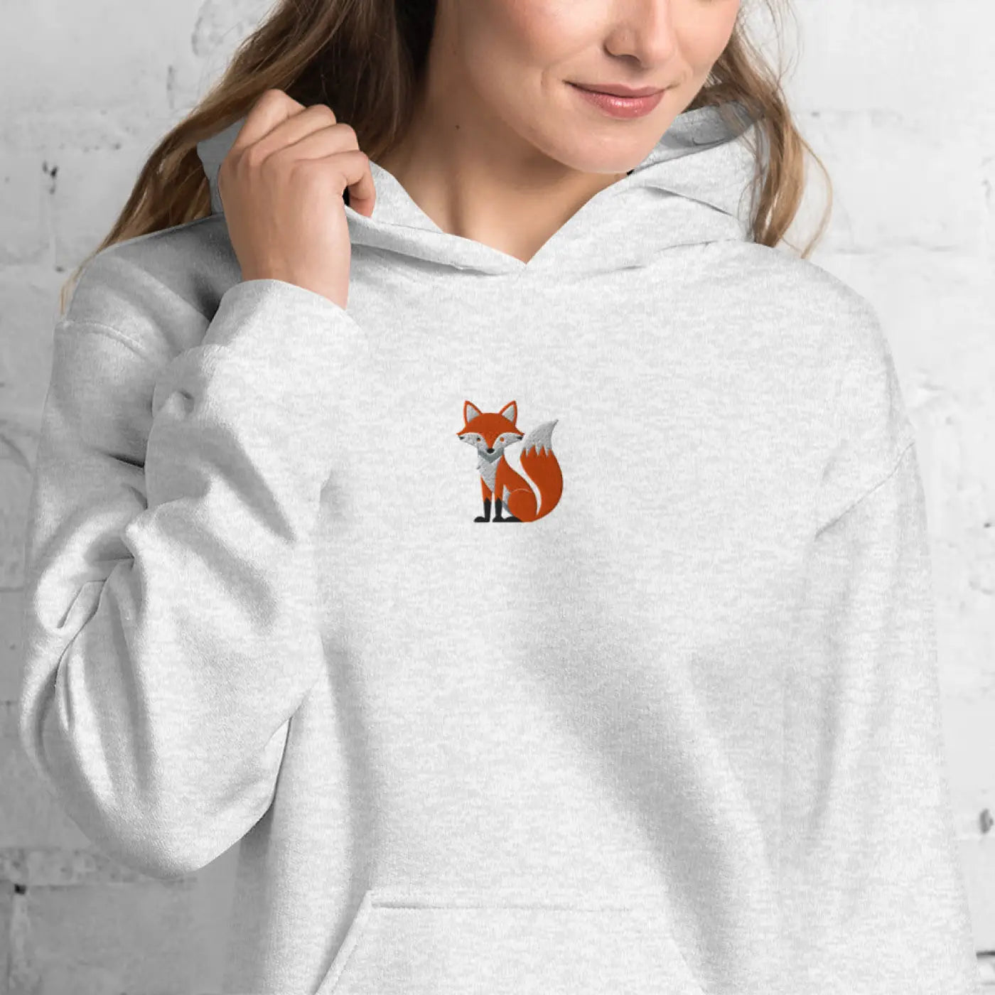 Embroidered Red Fox Cozy Unisex Hoodie - CloudSoft Velvet - DipaliZ