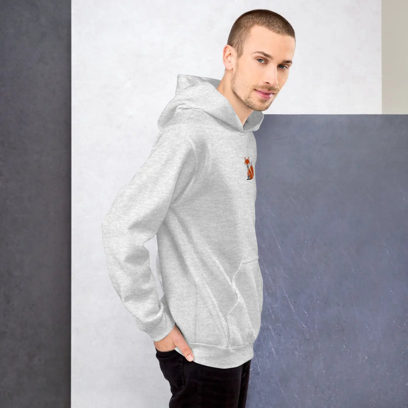 Embroidered Red Fox Cozy Unisex Hoodie - CloudSoft Velvet - DipaliZ