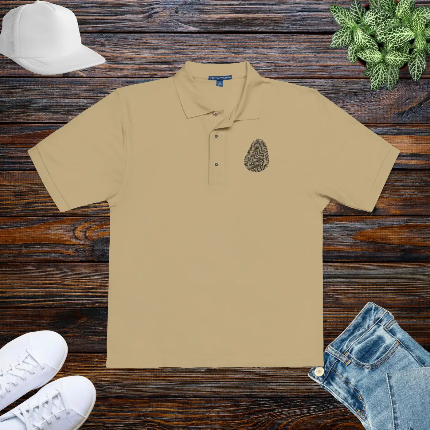 Stylish Unisex Polo - Embroidered Thumb Print Detail - DipaliZ