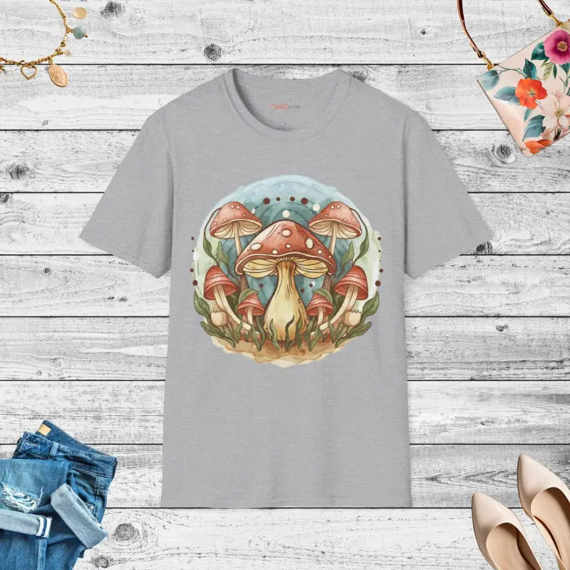 Enchanting Forest Fungi Softstyle T Shirt - Woodland Comfort - DipaliZ