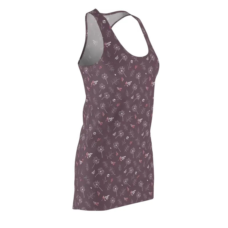 Mauve Racerback Dress - Dandelion Print Comfort - DipaliZ