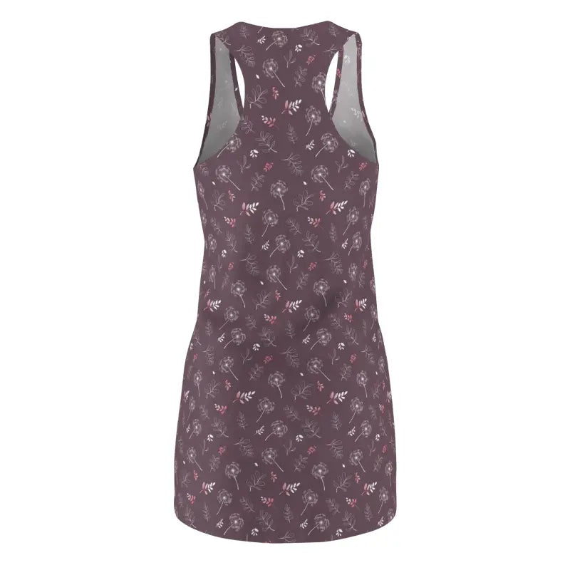 Mauve Racerback Dress - Dandelion Print Comfort - DipaliZ