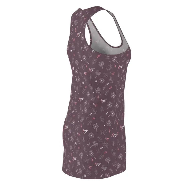 Mauve Racerback Dress - Dandelion Print Comfort - DipaliZ