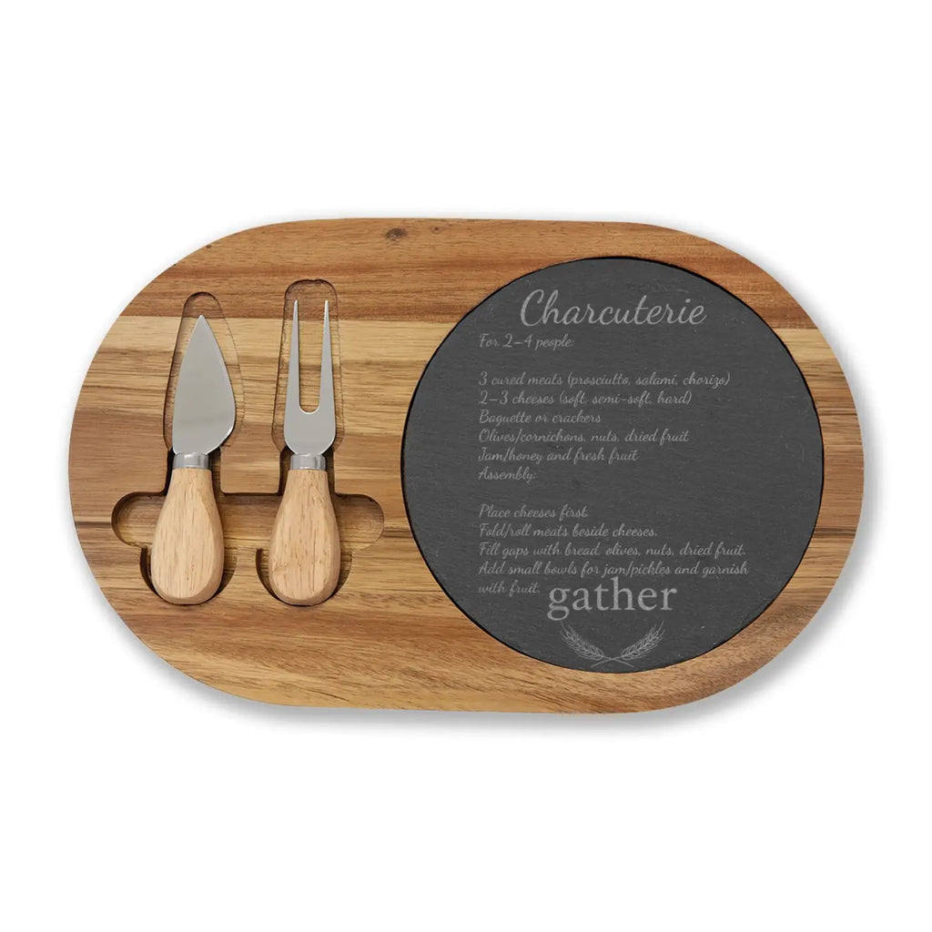 Slate Serving Surface with Acacia Wood Frame - DipaliZ