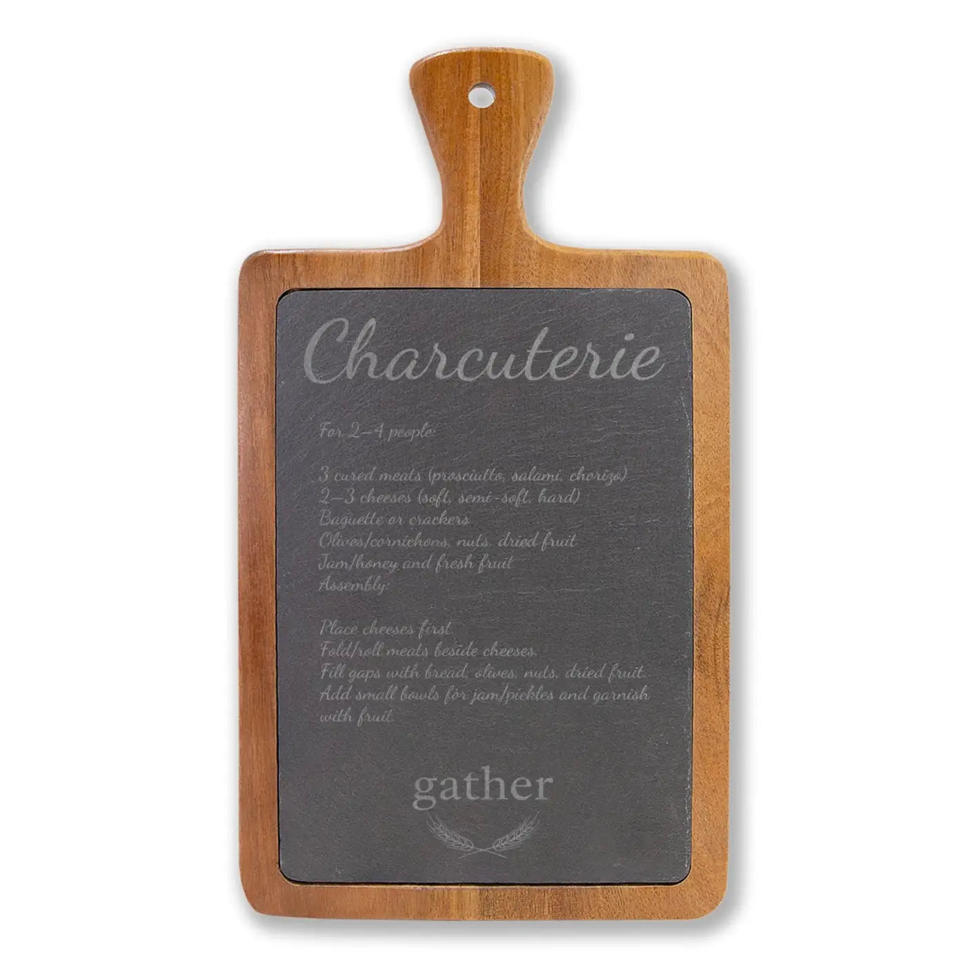 Slate Serving Surface with Acacia Wood Frame - DipaliZ