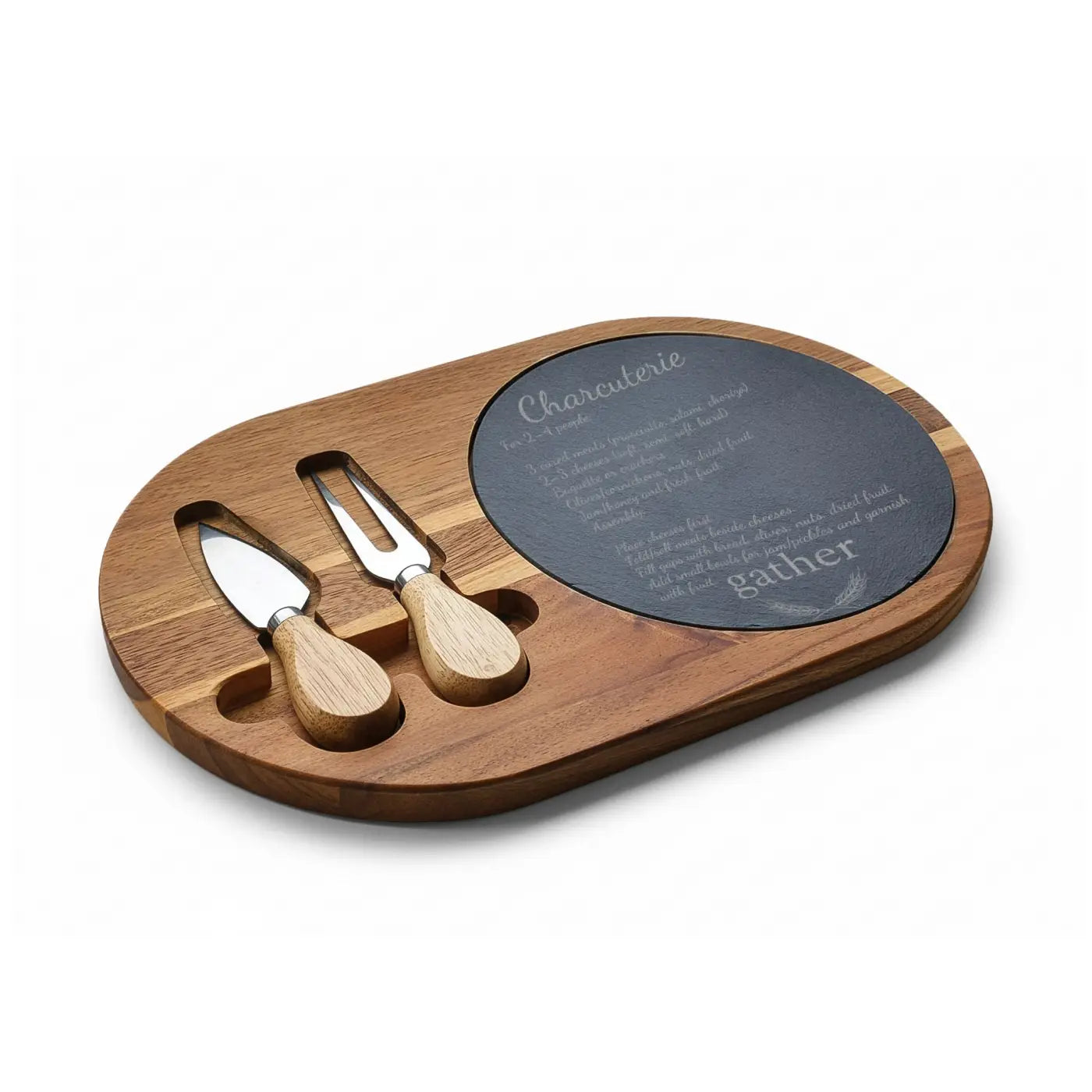 Slate Serving Surface with Acacia Wood Frame - DipaliZ
