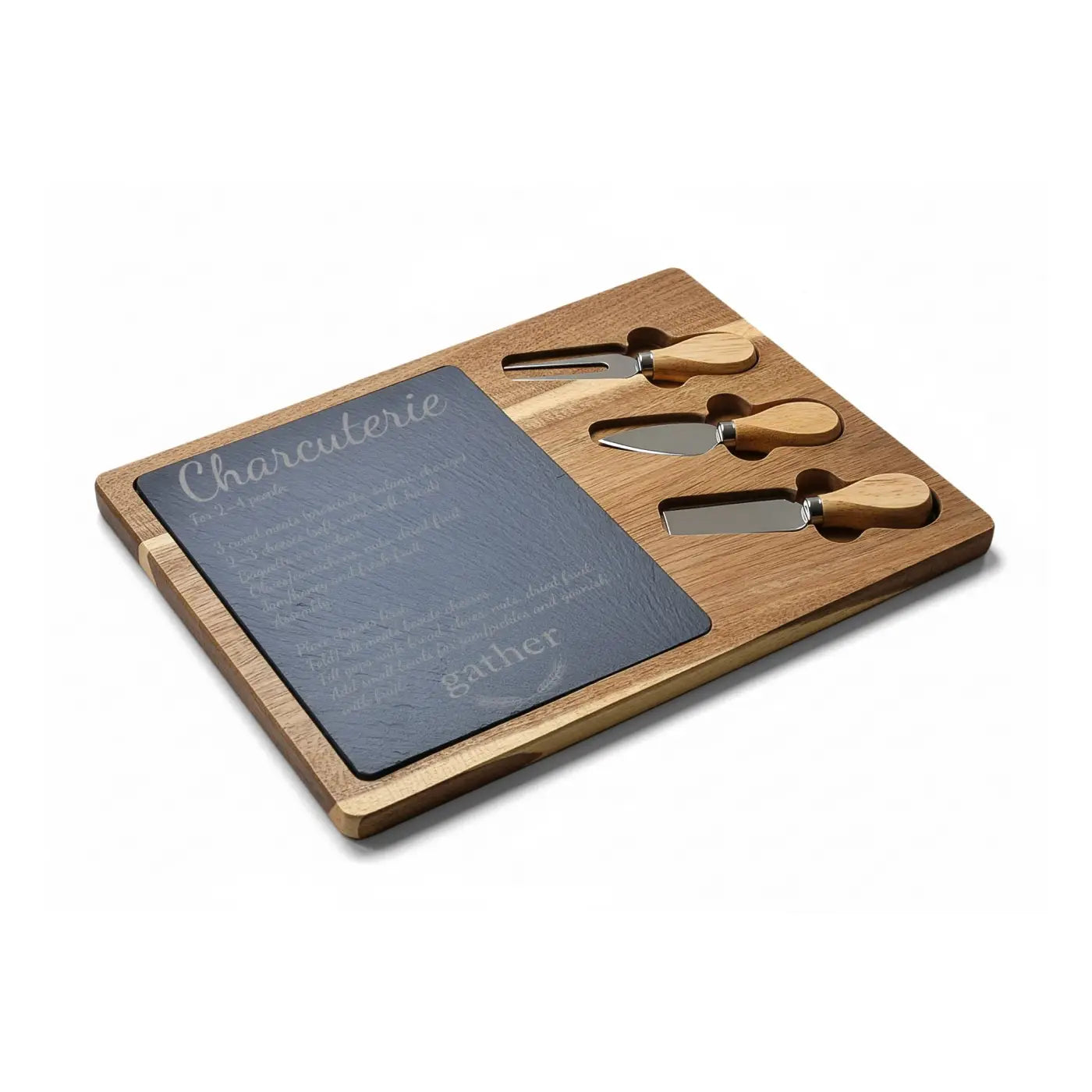 Slate Serving Surface with Acacia Wood Frame - DipaliZ