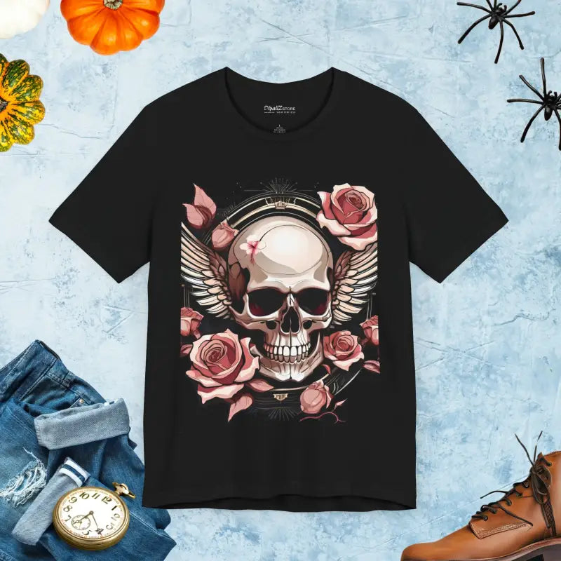 Ghoulish Skulls Unisex Jersey Short Tee - Halloween Concept - DipaliZ