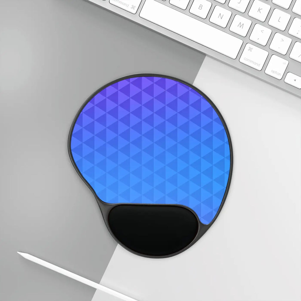 Ergonomic Mouse Pad - Stylish Blue Geometric Design - DipaliZ