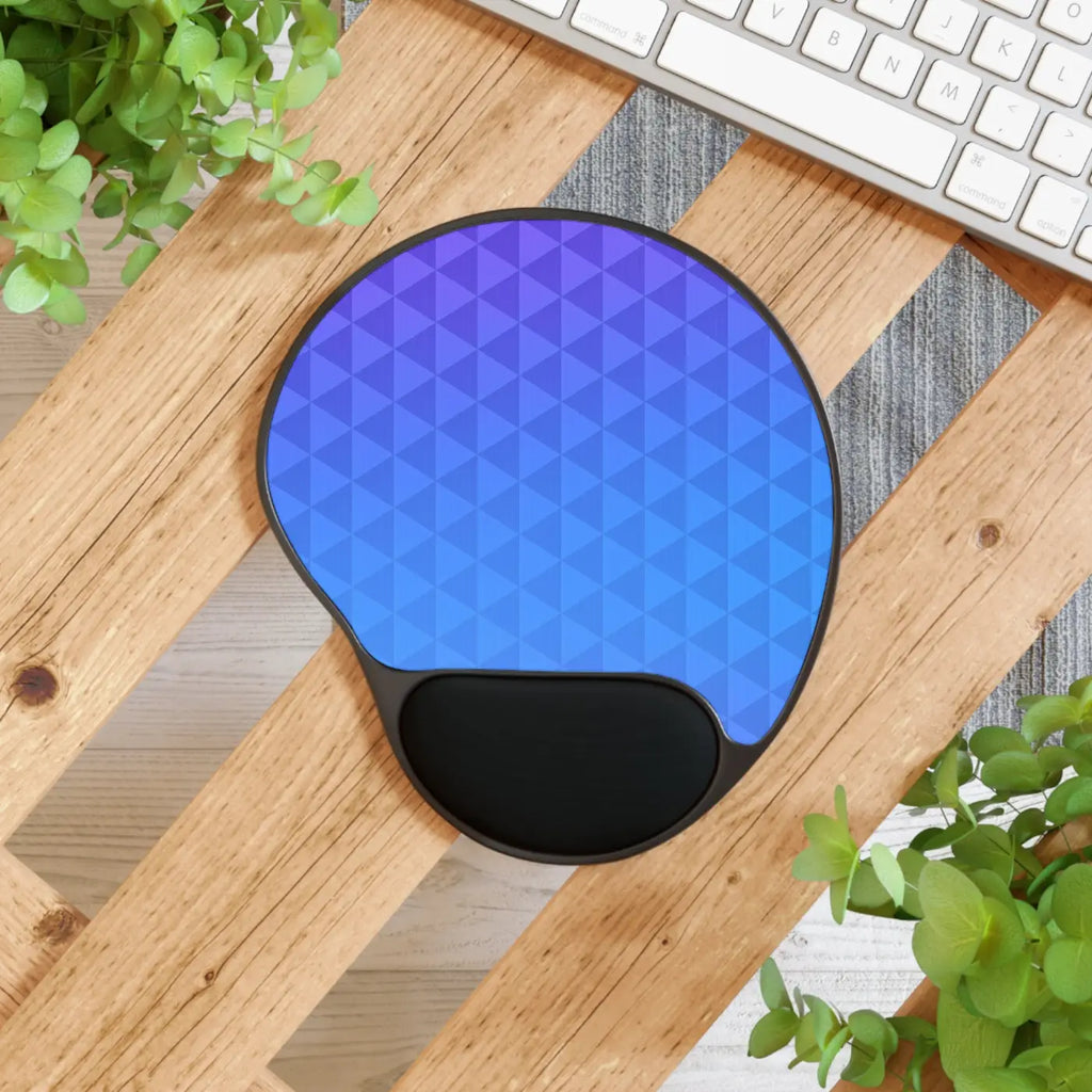Ergonomic Mouse Pad - Stylish Blue Geometric Design - DipaliZ