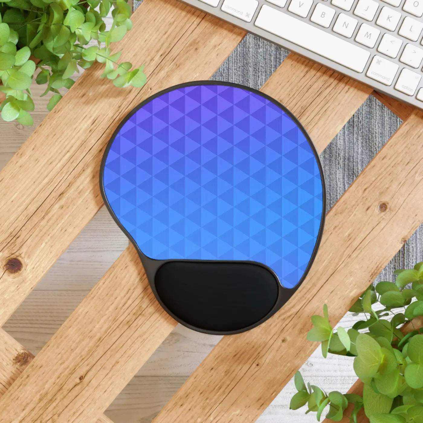 Ergonomic Mouse Pad - Stylish Blue Geometric Design - DipaliZ