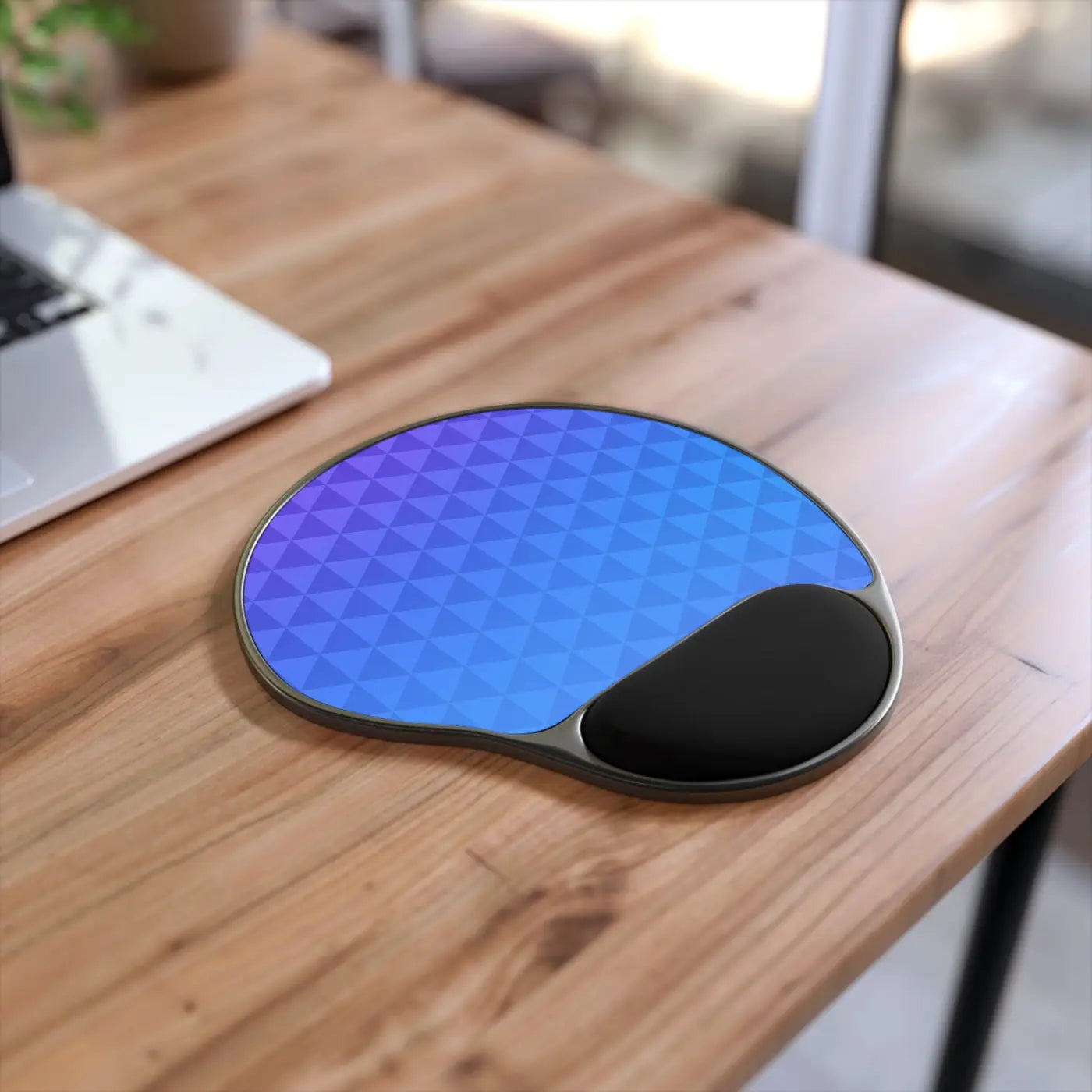 Ergonomic Mouse Pad - Stylish Blue Geometric Design - DipaliZ
