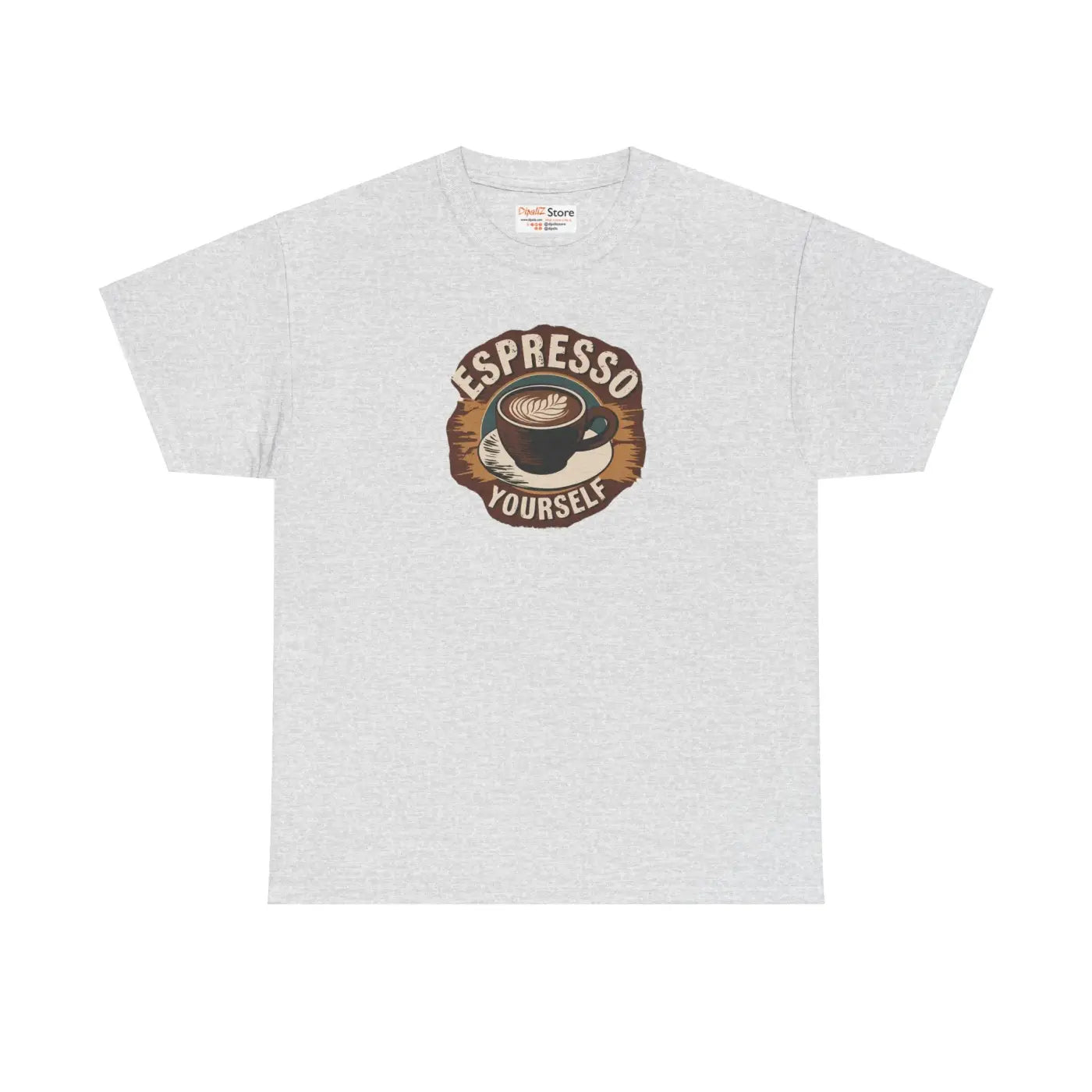 Coffee Lover's Tee - Heavy Cotton Espresso Design - DipaliZ