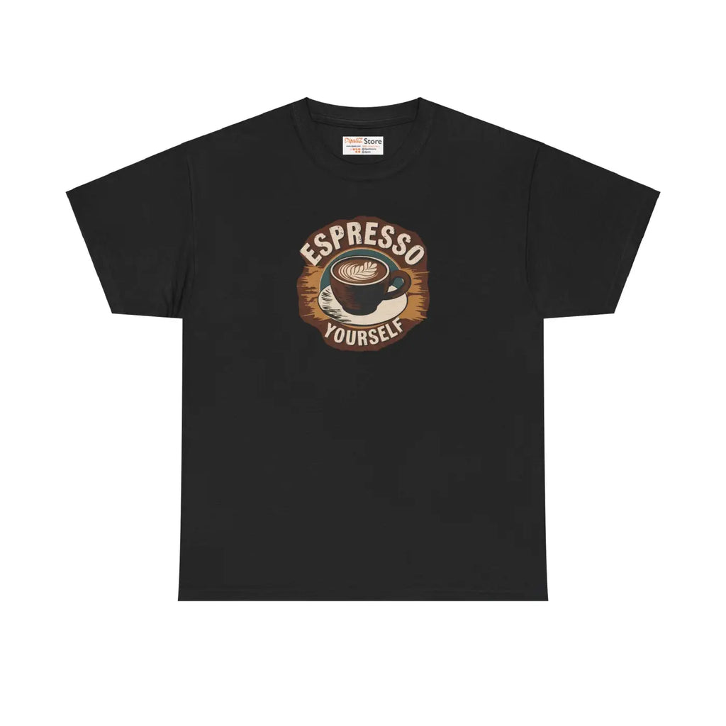 Coffee Lover's Tee - Heavy Cotton Espresso Design - DipaliZ