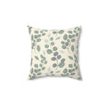 Eucalyptus Leaf Pattern Square Pillow - Botanical Home Decor - DipaliZ