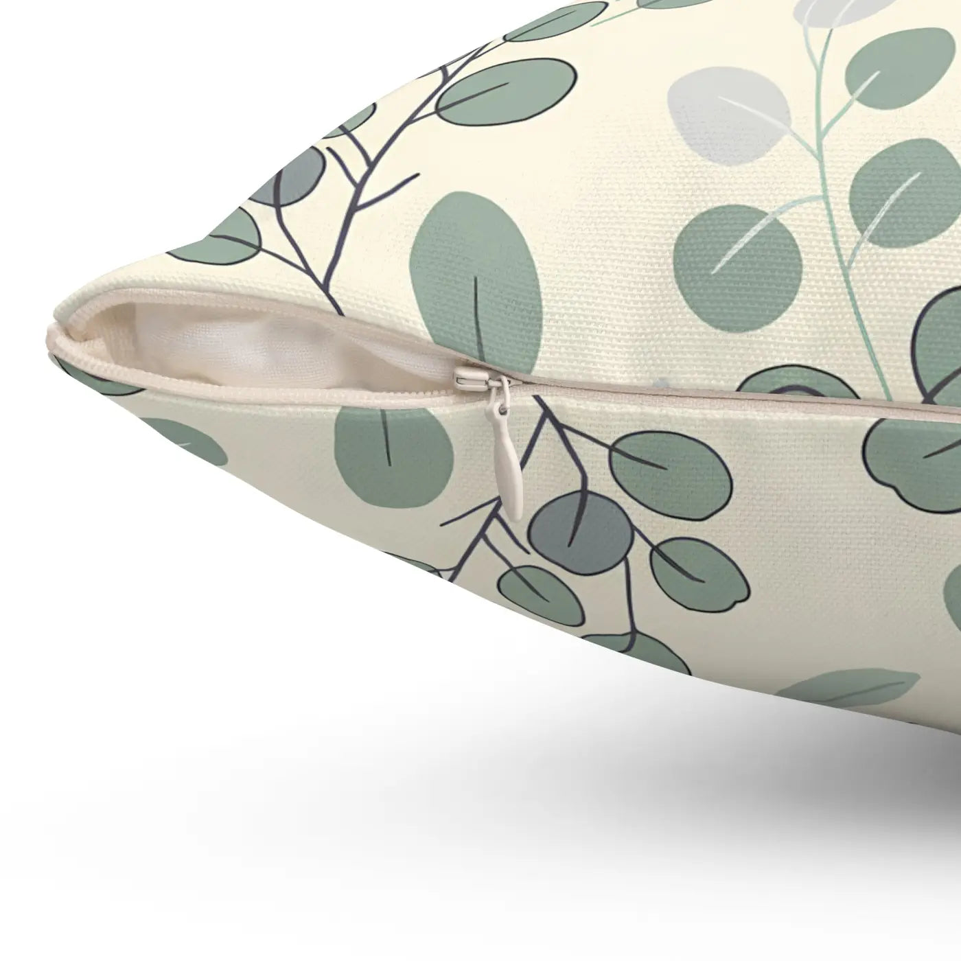 Eucalyptus Leaf Pattern Square Pillow - Botanical Home Decor - DipaliZ