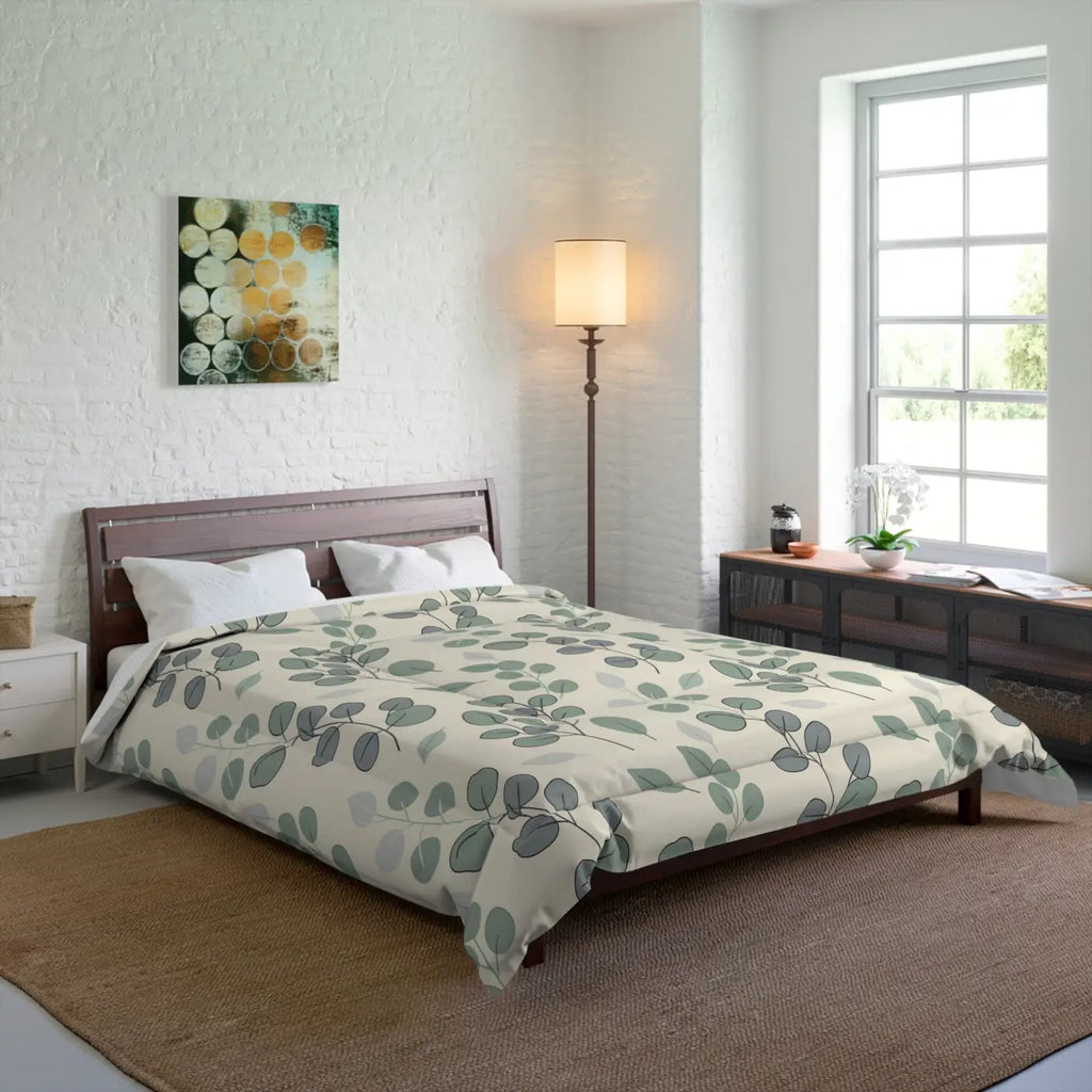Leaves Botanical Comforter - Eucalyptus Nature Design - DipaliZ