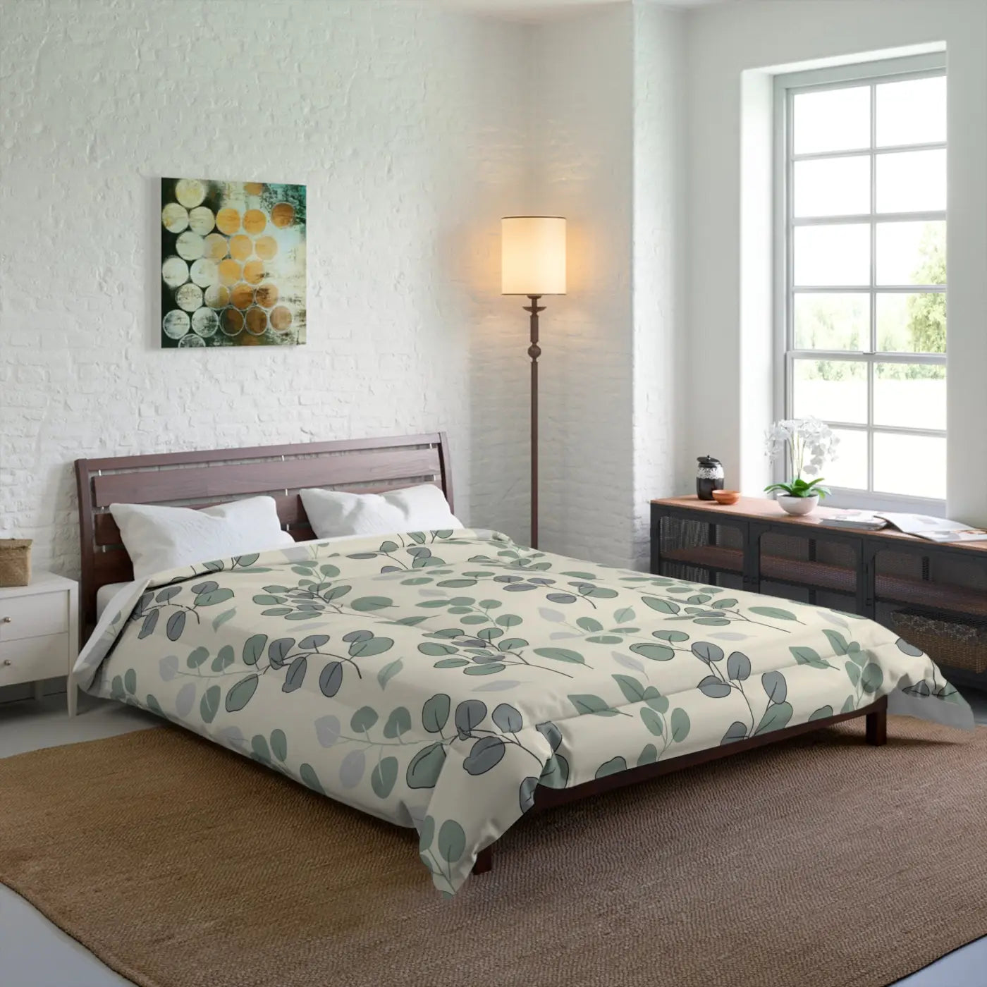 Leaves Botanical Comforter - Eucalyptus Nature Design - DipaliZ