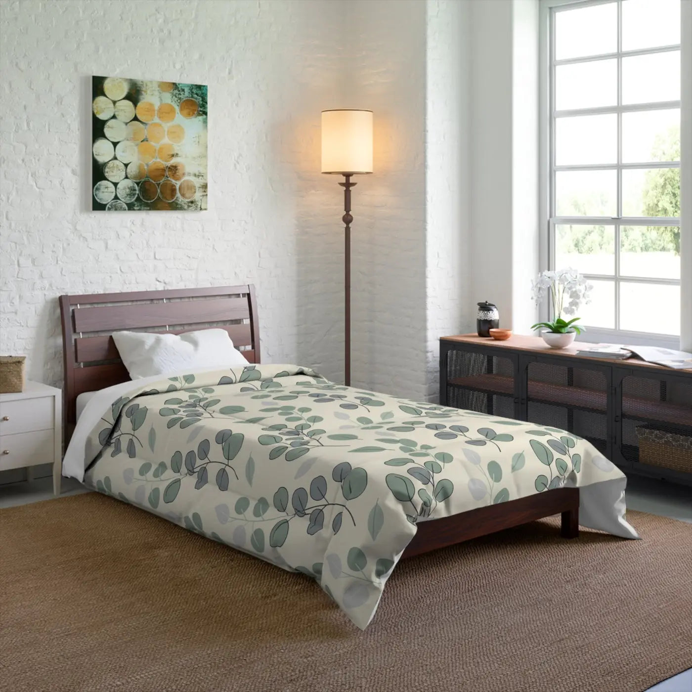 Leaves Botanical Comforter - Eucalyptus Nature Design - DipaliZ