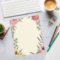 Lavender Floral Ruled Notepads - Botanical Elegance - DipaliZ