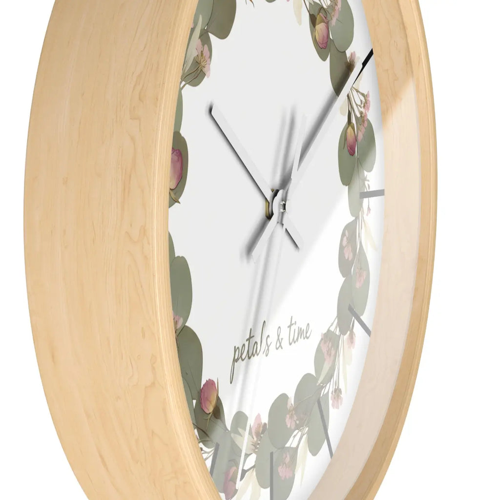 Eucalyptus Wreath Wall Clock - Whisper Quiet Botanical Elegance - DipaliZ
