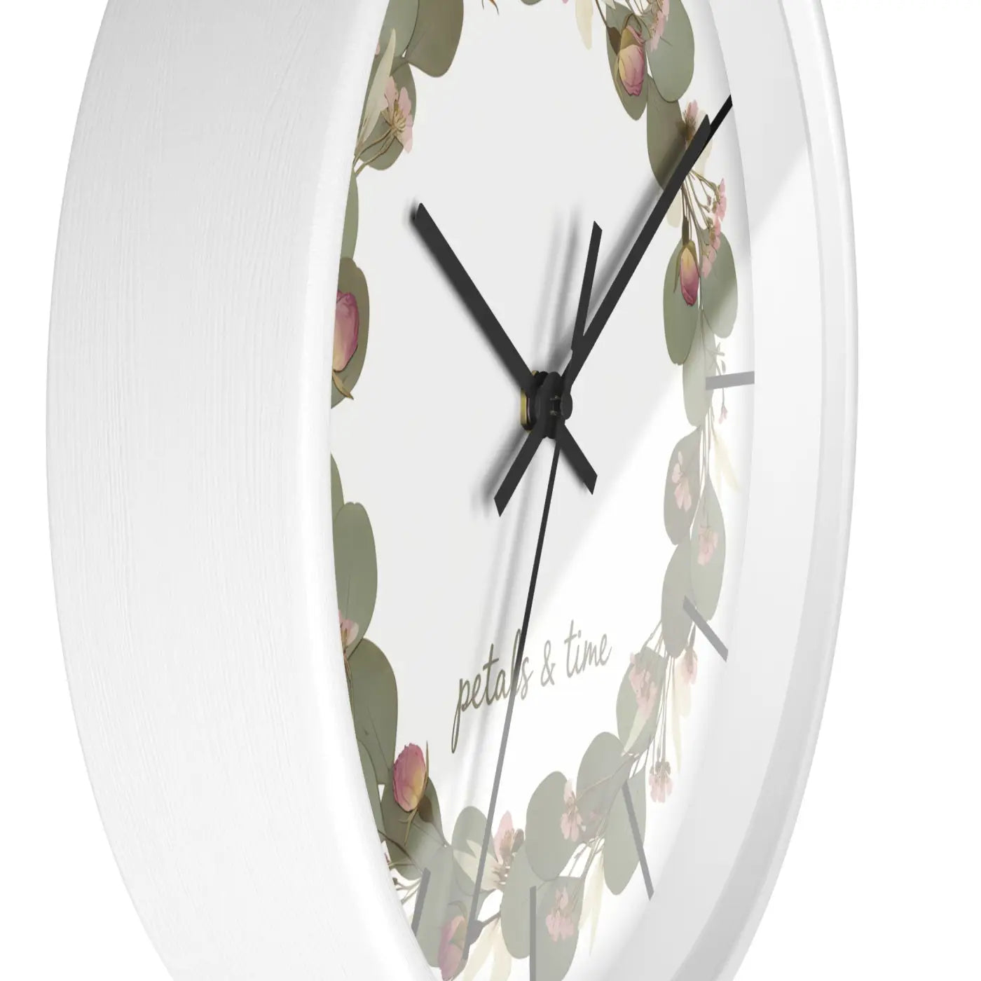 Eucalyptus Wreath Wall Clock - Whisper Quiet Botanical Elegance - DipaliZ