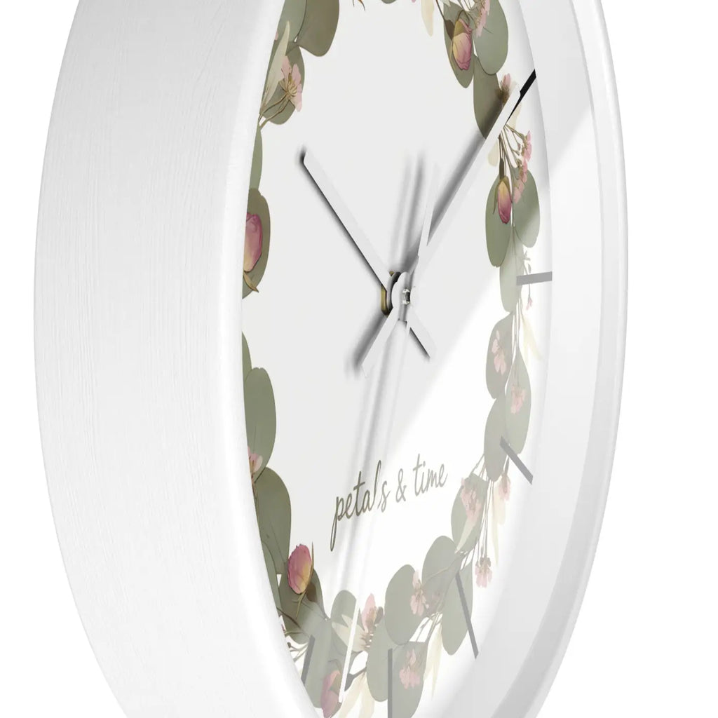 Eucalyptus Wreath Wall Clock - Whisper Quiet Botanical Elegance - DipaliZ