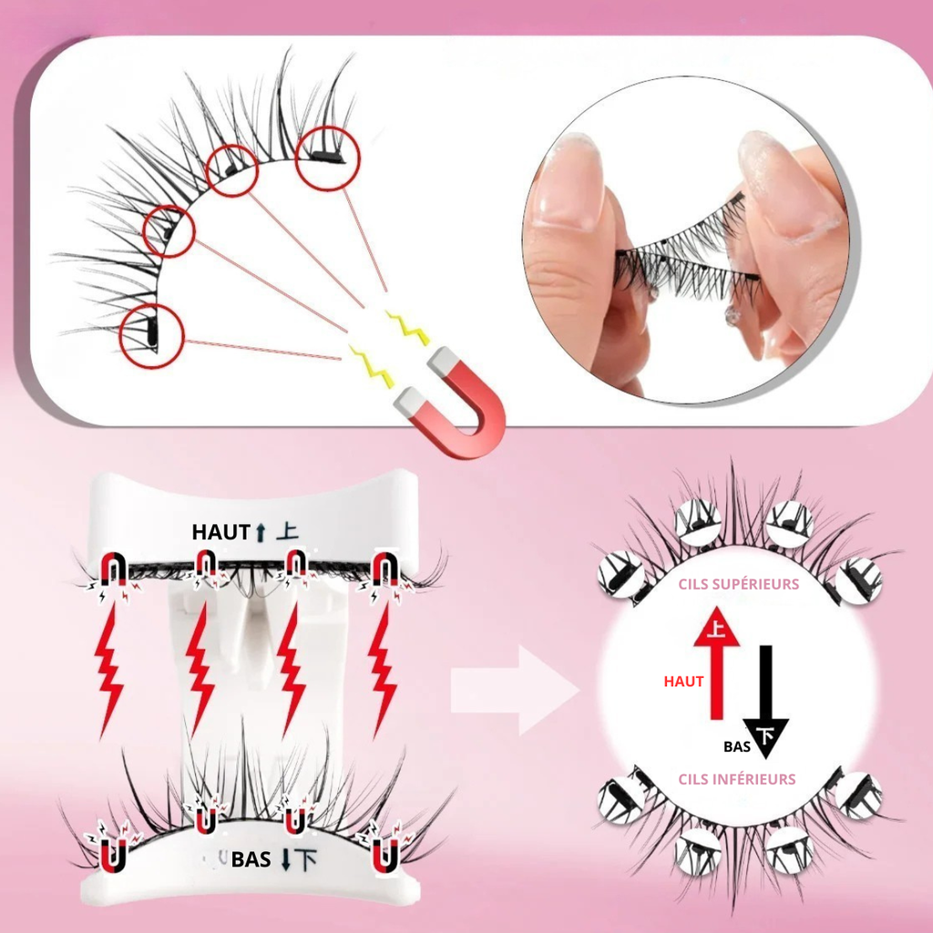 2 Pairs Magnetic Eyelash Natural Look Reusable Magnetic Eyelash Set with Applicator No Glue Needed
