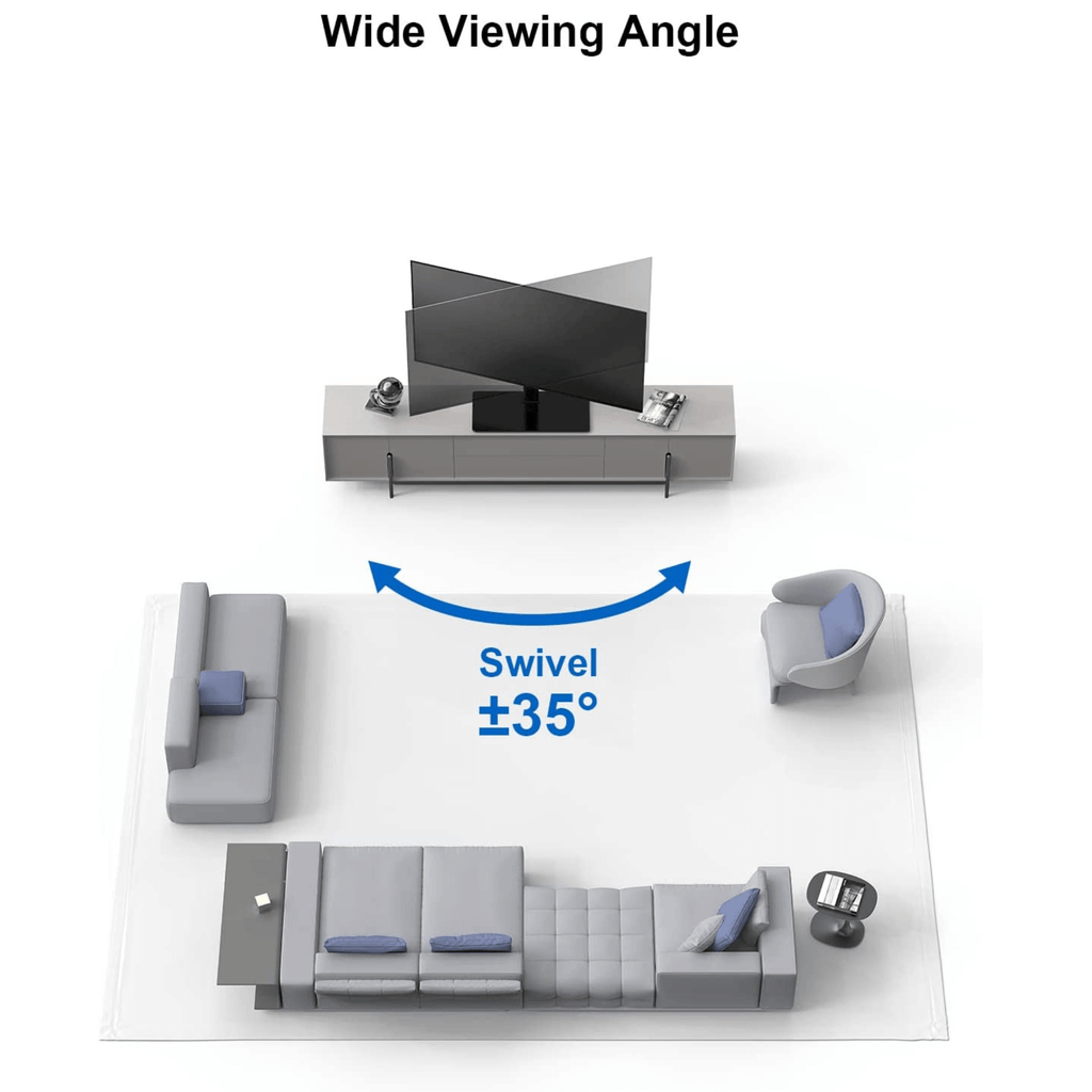 ErgoAV Tabletop TV Stand with Swivel for 40" to 75" TVs