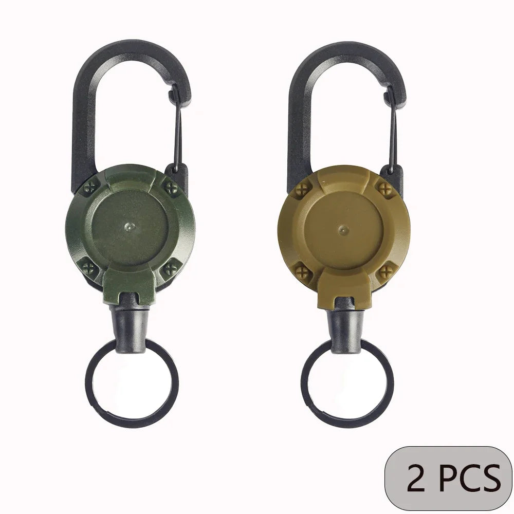 1/2/4pcs Retractable Keychain Badge Reels Heavy Duty Clip With Carabine