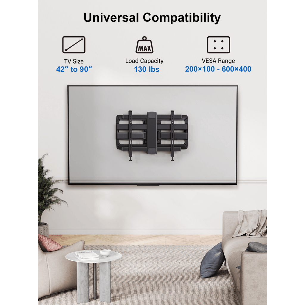 ErgoAV Motion Mount with Dual Arms and IsoTILT Technology for TVs 42" to 90"