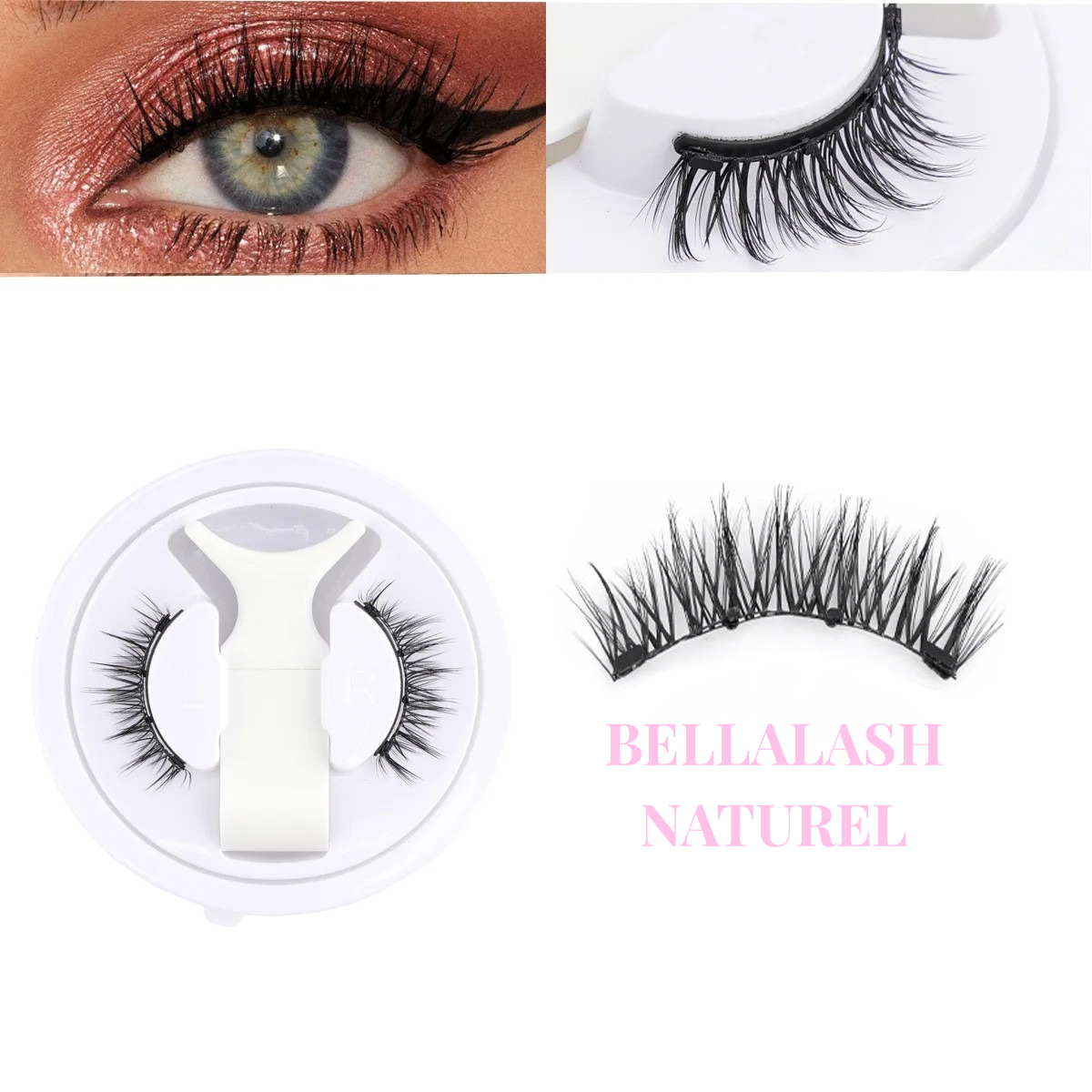 2 Pairs Magnetic Eyelash Natural Look Reusable Magnetic Eyelash Set with Applicator No Glue Needed