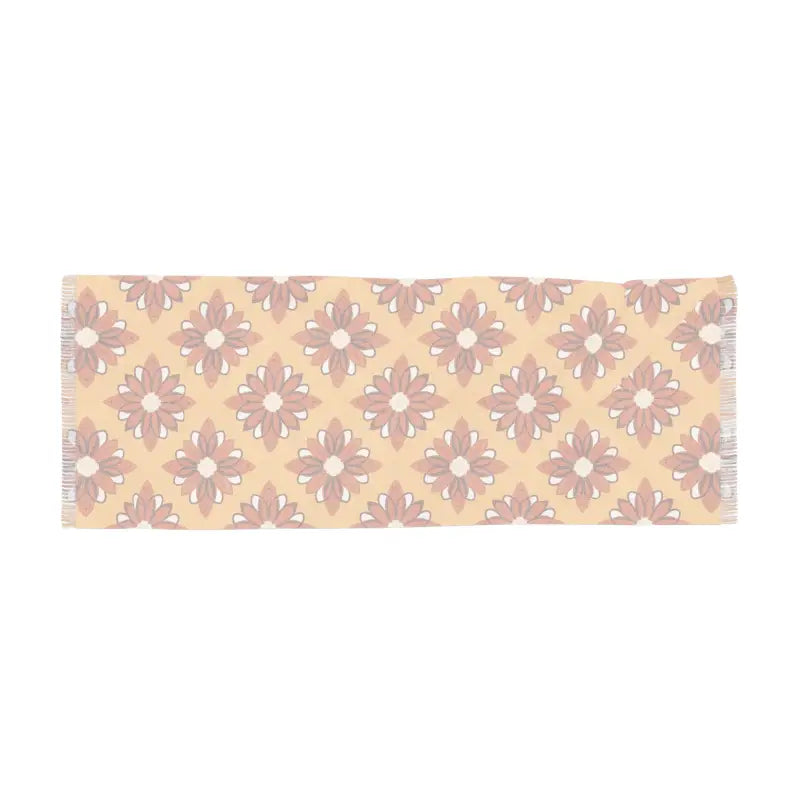 Orange Floral Scarf - Sheer Polyester Sports Fan Accessory - DipaliZ