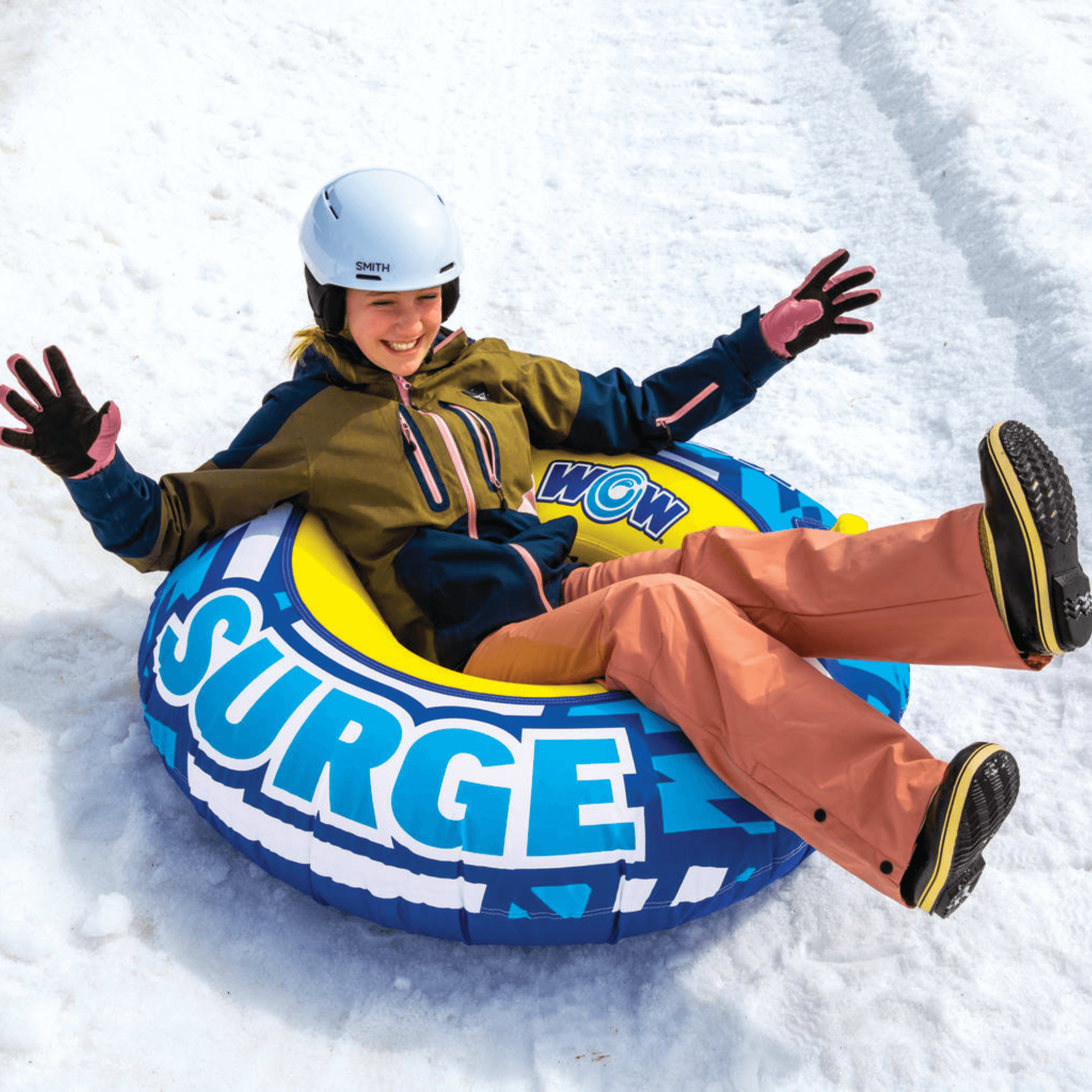 WOW Watersports Surge Tarpaulin-Bottom Snow Tube with Tow Leash