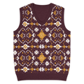 Fair Isle Winter Pattern Knit Vest - Vintage V-Neck - DipaliZ