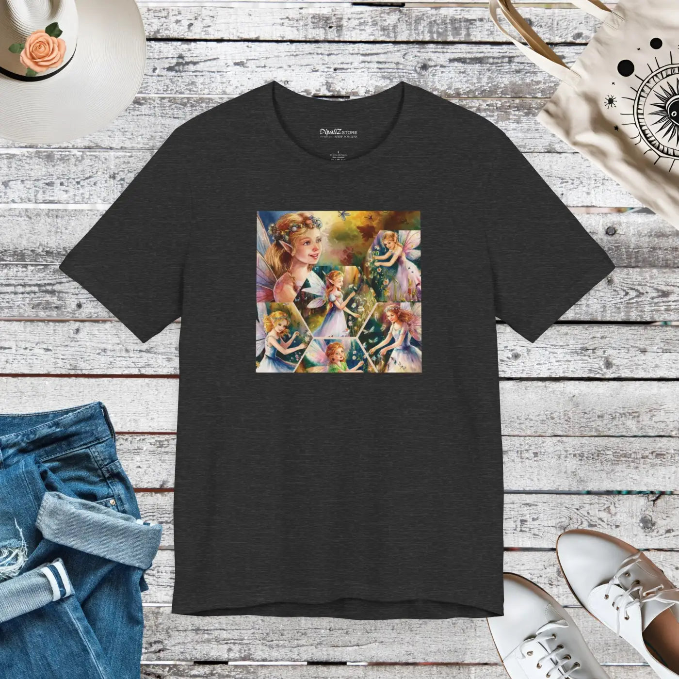 Enchanted Forest Unisex Jersey Tee - Fairy Design - DipaliZ