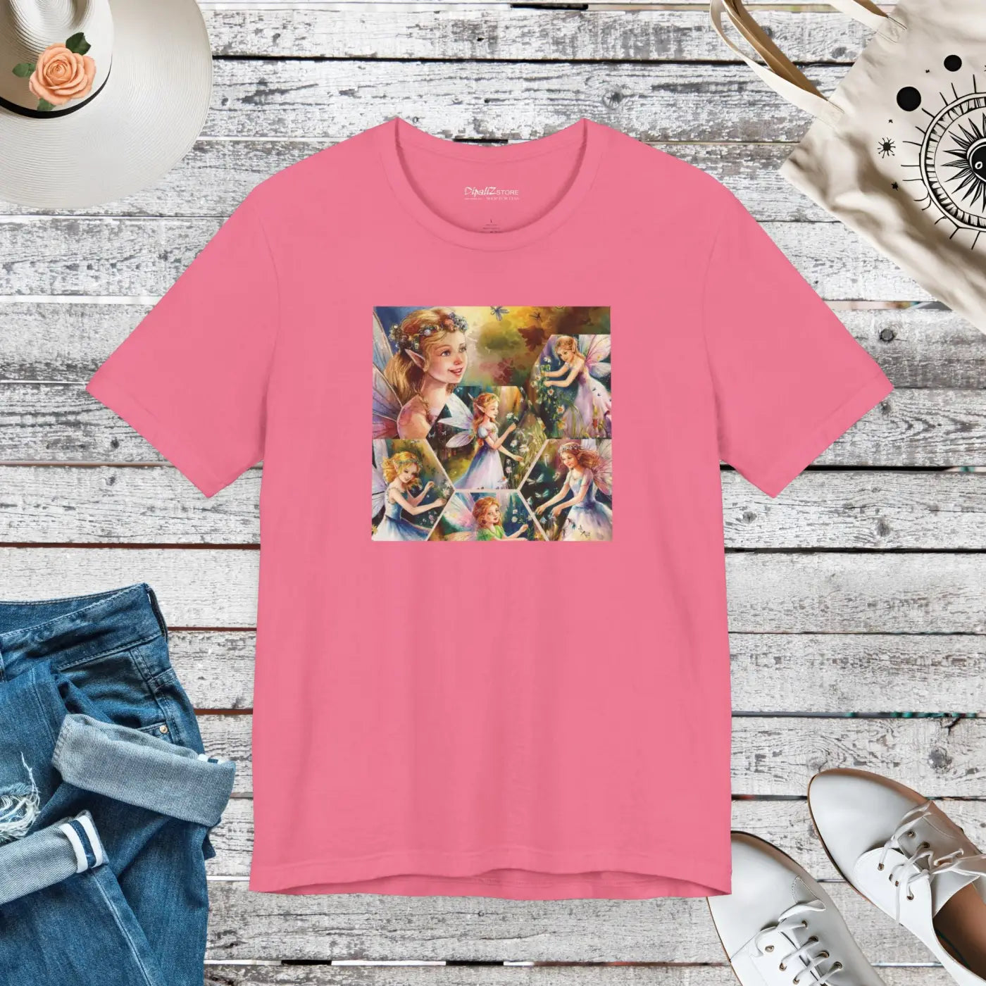 Enchanted Forest Unisex Jersey Tee - Fairy Design - DipaliZ