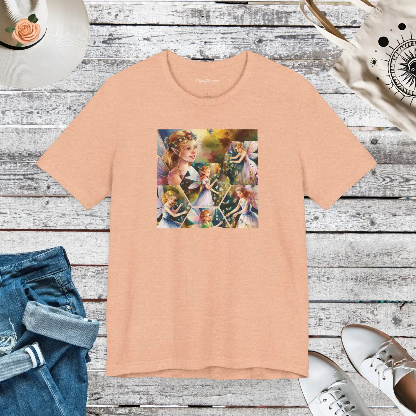 Enchanted Forest Unisex Jersey Tee - Fairy Design - DipaliZ