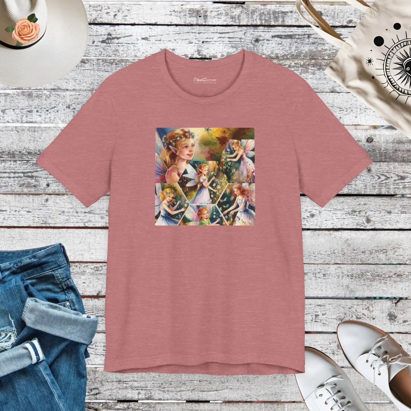 Enchanted Forest Unisex Jersey Tee - Fairy Design - DipaliZ