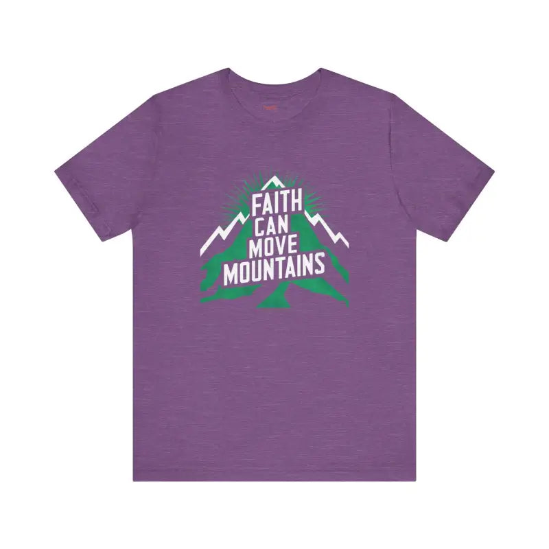 Faith Moves Mountains Comfort Jersey Tee - Ribbed Knit Collar - DipaliZ